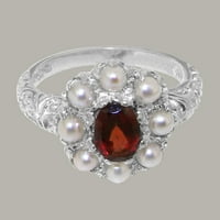 Britanci napravio je 10k bijeli zlatni prsten s prirodnim granskim i kultiviranim bisernim ženskim prstenom