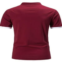 Pfysire muški tasteri Henley majica s kratkim rukavima ljetni casual vrhovi vino crveno