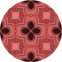 Ahgly Company u zatvorenom okruglom uzorkovima Valentine Crvene prostirke, 8 'krug