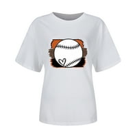 Koaiezne ženske bejzbol srca majica slatka grafička ženska ženska bejzbol srca t košulju odjeću ženske vrhove ljetne haljine za žene