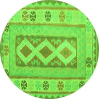 Ahgly Company u zatvorenom okruglom orijentalnom zelenom tradicionalnom području prostirke, 6 'krug