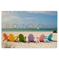 Provincetown, Massachusetts, Šarene stolice na plaži Birch Wood Zidni znak