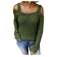 Ženska jesen i zimski dugih rukava sa dugim rukavima Plus-size topli pulover