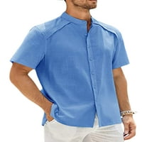 Leuncero Muns Tops kratkih rukava Summer Majica Down majica Men Casual Bluze Havajski Crew Neck Majica