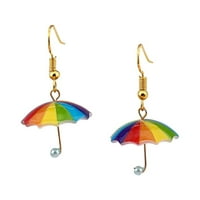 HGW minđuše šarene crtane minđuše za žene djevojke kišobran oblik naušnice za uši tanke visele elegantne