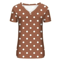 Košulje za žene Ljeto V izrez Loose Fit Graphic Print Polka Dots Tops Udobne casual Thee Tshirts