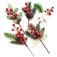 Umjetni bor Berry Xmas Decor Holly Clotch Božićna grana Ornament