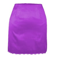 Ociviesr ženska pamučna suknja za ženska pamučna suknja Nova čvrsta boja patent zatvarača Nepravilna