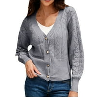 Voncos lagani kardigan džemperi za žene - na čišćenju otvorenog prednjeg dugih rukava V izrez labavi