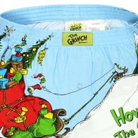Dr Seuss Kako se Grinch ukrao božićni muški gumb Fly Boxer Shorts MF22BX55