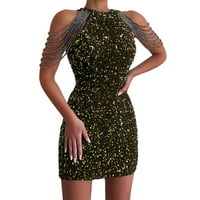 Žene A-line haljina Paketa Mini Party večer CAMI Sequin Fall odjeća Haljina Vestido de mujer