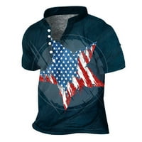 Clearence Muške košulje 4. jula Američka zastava Štampanje Teers Pulover Actither odjeća Majica kratkih