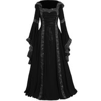 Ženska plus veličina gotička haljina s kapuljačom Vintage srednjovjekovna podne duljine renesansne kostime