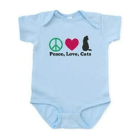 Cafepress - Mir, Ljubav, Mačke Baby Light Bodysuit - Beby Light BodySuit, Veličina Novorođenčad - meseci