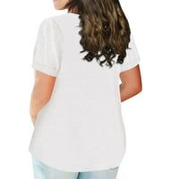 Plus veličine vrhova ženske majice kratkih rukava okrugla vrat plus veličina majica pune boje casual