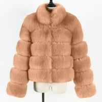 ChicCall Women Winter CAPACK jakna luksuzni blještavi kaput Slim dugih rukava ogrlica s dugim rukavima