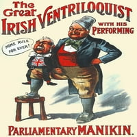 Veliki irski ventrilokvist, sa svojim parlamentarnim parlamentarnim manikinskim posterima otisak LSE biblioteke
