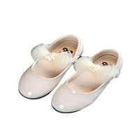 Eyicmarn djevojke kožne cipele Čvrsto boje meke jedine ravne cipele s ukrasnim lukom, blijedo ružičasto