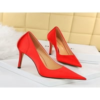 Ženske cipele s drešem cipele šiljasti poslovni rad visokih potpetice crvene 5