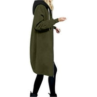 TUPHREGYOOW ženska slobodna fleca zadebljana kaput od punog trendi lagana crta sa patentnim zatvaračem