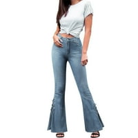 WOMNE's Hlače srednje struk Denim Stretch Jeans D Long pantalone plava xxxxl