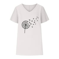 Žene V-izrez Print T-majice Modne udobne ženske bluze na prodaju