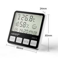 Noyafa JMS LCD digitalni higrometar Dvostruki mjerač za dvostruke vlage unutar vanjskog testera s kalendarom i