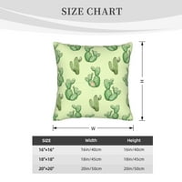Zelene akvarelske biljke bacaju navlake za jastuče, kvadratni mekani ukrasni jastučni jastuk, 16 x16
