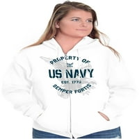 Objekt Američka mornarica Semper Fortis Zip Up Hoodie Muške ženske brine za žene 3x