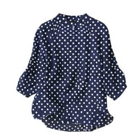 Ženska bluza Proljeće Ljeto O-izrez Dugme Polka Dot Teksturna majica Ženska Jednostavna elegantna radna