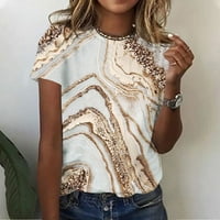 SunhillsGrace majice za žene slatke ljetne vrhove za žene plus veličine vrhova o vratu cvjetni ispis