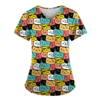 Ženski ljetni vrhovi bluza Grafički otisci kratki rukav casual ženska majica Crew izrez Multicolor 4xl