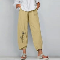 Pantri hlače za žene elastične struk ravno široke pantalone za noge modne žene casual ljetne haljine