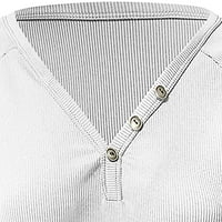 Oalirro ženske košulje dugih rukava ženske bluze obrubljene casual v vrat bijeli