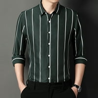 Muška majica Grafička jednostavnost Korejski tanki prugasti ljetni vrhovi dugih rukava