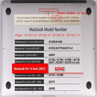 Tvrtka za tvrdu školjku samo za MacBook Pro 14 Kablovski mase model M2 a M1, tipa C Biljke serije 0701