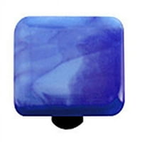 Vruće gumbe HK2007-KA Swirl Cobalt Blue Square Glass ormar gumb - aluminijumski post