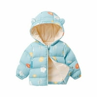 Tragold jesen štedi čišćenje zimskih kaputa za dječje dječje djetete slatka modna uzorka plišana zima drži topla jakna sa zatvaračem s kapuljačom