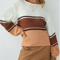 Clearsance Deagia Fall džemperi za žene Trendy okrugli džemper na bageru Ležerne prilike punog boja