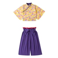 Bjutir Dvije odijelo za djevojčice dječje djece dječje djevojke proljeće ljeto cvjetni pamuk Ispis kratkih