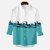 ECHFIPROM Ljetna majicaMen casudri kaubojske teme Ne-pozicioniranje Ispis Isključivanje Cardigana bluza