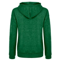 Fatuov ženski čišćenje dukseva - jesen i zimski pulover Ispis današnje ponude Dugi rukav sa kapuljačom zeleni dukseri 2xl
