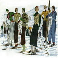 Lady skiers Poster Print Mary Evans Library Picture Peter & Dawn Cope Collection
