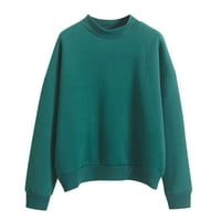 Dame Ležerne prilike pulover s dugim rukavima pola turtleneck džemper pulover limenke stare škole zeleno