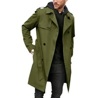 Yskkt muški kaput slim fit dugačka dvostruka prskanje zarezane jakne od remenice