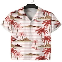 Capreze muške tropske tiske havajske košulje ljetna plaža boho majica s kratkim rukavima dolje labavi casual top