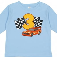Inktastični broj tri trkačka automobila poklon malih malih dječaka ili majica s dugim rukavima