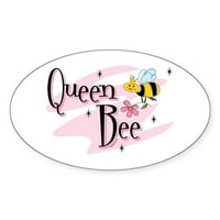 Cafepress - Queen Bee ovalna naljepnica - naljepnica
