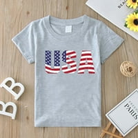 Rovga Toddler Boy Tee Tops Kids Baby 4. jula Ljeto Kratki rukav Dan nezavisnosti Majica Thee American Flag Tops Boys Tshirts