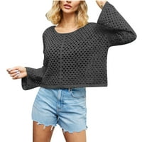 Žene džemper od pletiva pulover Loose pletene velike veličine Jednobojni džemper s dugim rukavima